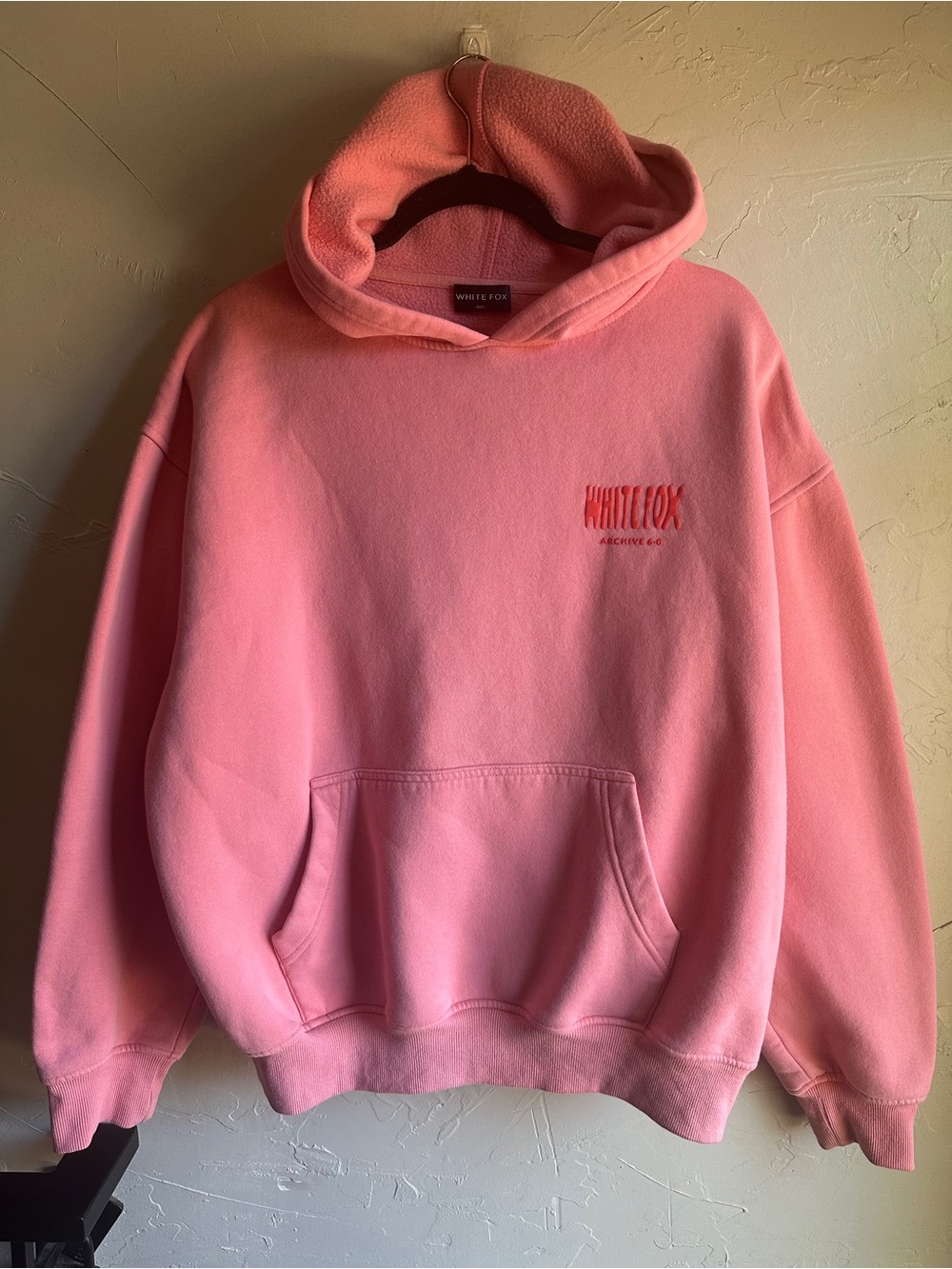 White Fox Archive 6.0 Pink Oversized Hoodie Graphic Streetwear Sweatshirt M/L
